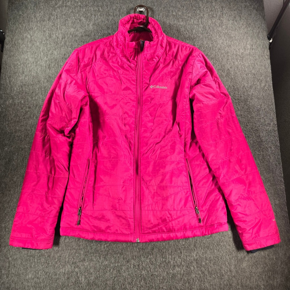 Columbia Puffer Jacket Womens XL Pink Omni-Heat‎ Insulated Full Zip WL5030